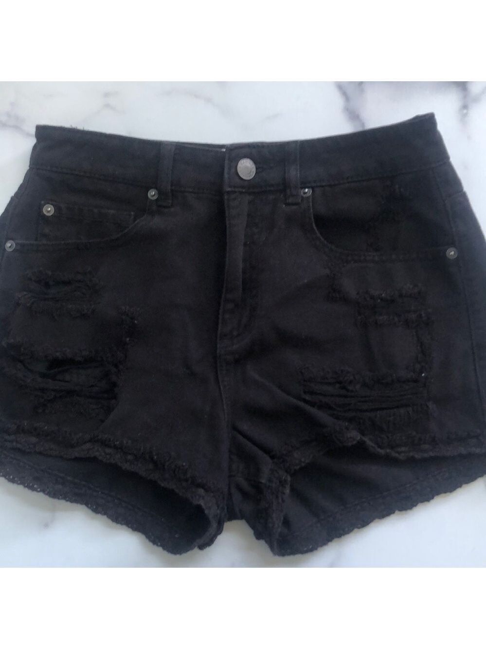 Garage Festival Style Black Denim Shorts Size 5